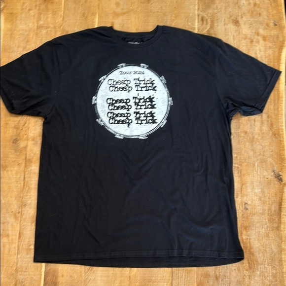 Black Crew Neck Tee with Circular Graphic NWOT - Picture 1 of 4